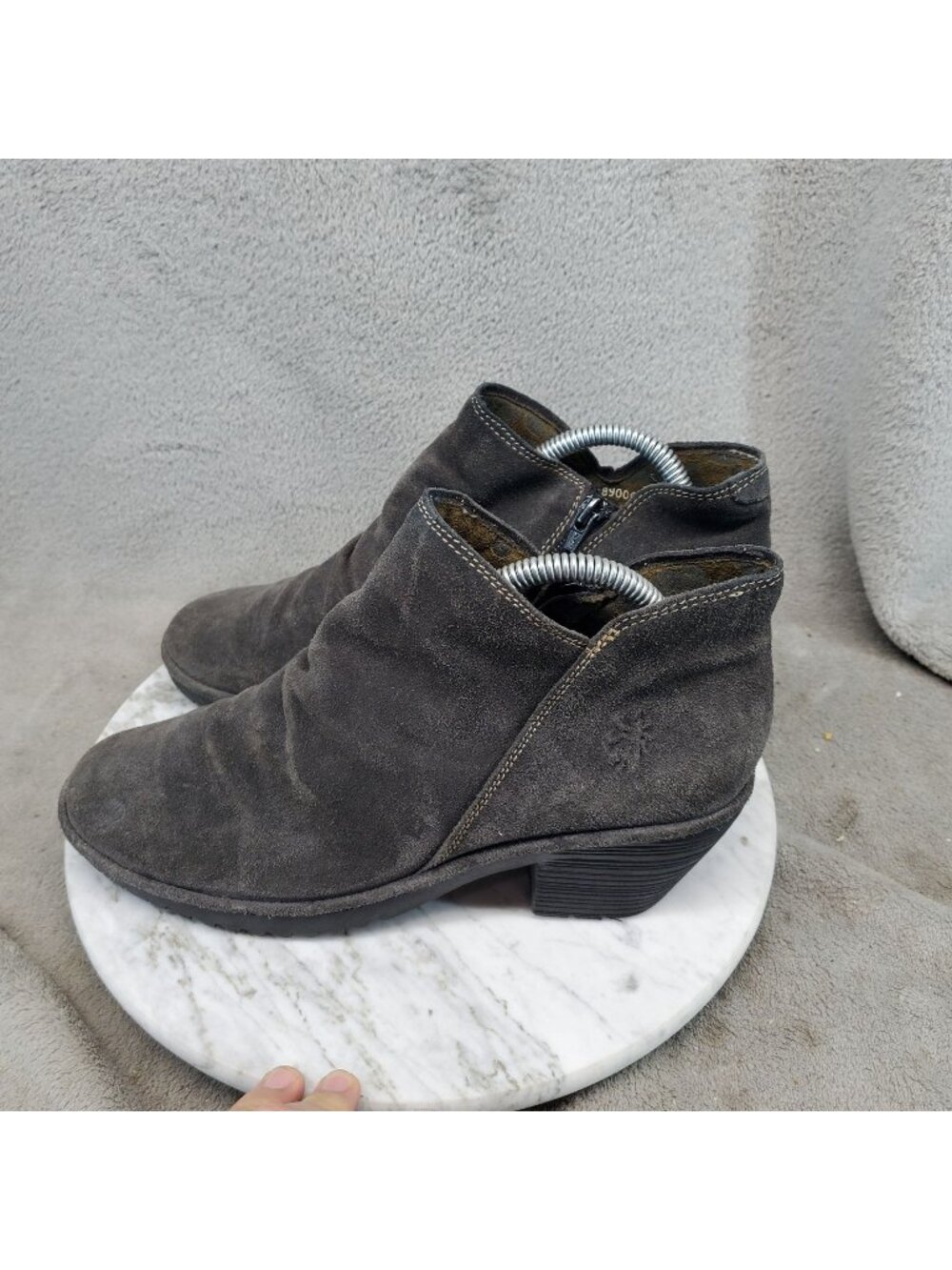 Fly London Shoes Womens Size EU 40 US 9 Wezo Gray Suede Ankle Boots *Read*